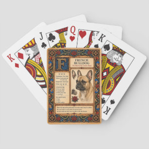 Französische Bulldogge, mittelalterliche Bestiarie Spielkarten