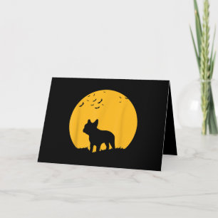 Französische Bulldogge Mond Halloween-inspiriertes Karte