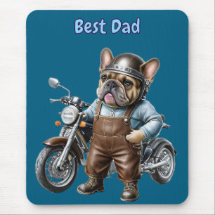 Französische Bulldogge Motorrad Französische Bulld Mousepad