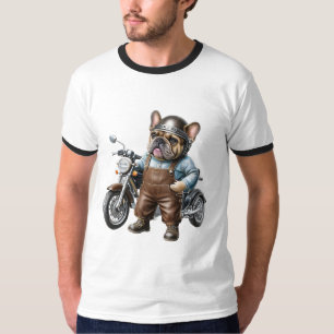 Französische Bulldogge Motorrad Französische Bulld T-Shirt