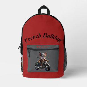 Französische Bulldogge Motorrad French Bulldog Bedruckter Rucksack