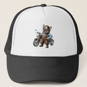 Französische Bulldogge Motorrad French Bulldog  Truckerkappe