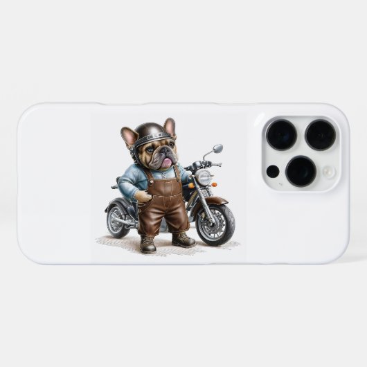 französische Bulldogge Motorrad iPhone Hülle (Rückseite (Horizontal))