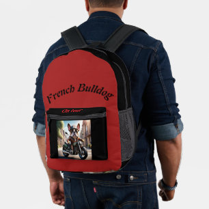 Französische Bulldogge Motorrad Vatertag Bulldog Bedruckter Rucksack