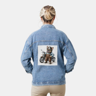 Französische Bulldogge Motorrad Vatertag Bulldog Jeansjacke