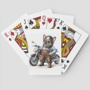 Französische Bulldogge Motorrad Vatertag Bulldog Spielkarten