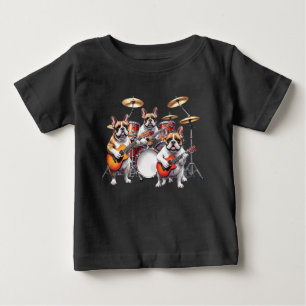 Französische Bulldogge Musikband Französische Bull Baby T-shirt