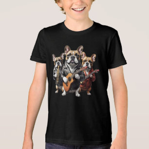 Französische Bulldogge Musikband Französische Bull Tri-Blend Shirt