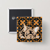 Französische Bulldogge Muster Button (Vorne & Hinten)