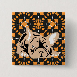 Französische Bulldogge Muster Button