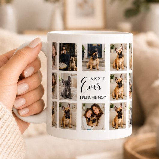 Französische Bulldogge Mutter Mama Foto-Collage Kaffeetasse