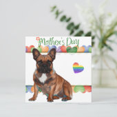 Französische Bulldogge Muttertag French Bulldog Einladung (Stehend Vorderseite)