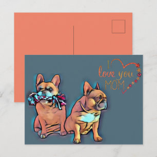 Französische Bulldogge Muttertag French Bulldog Postkarte