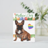 Französische Bulldogge Muttertag French Bulldog Postkarte (Stehend Vorderseite)