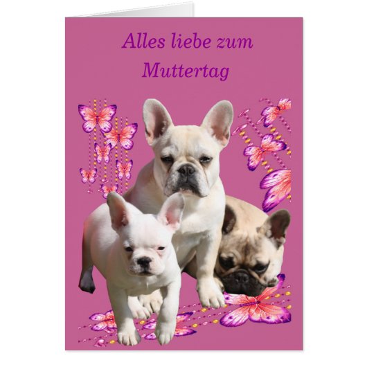 Französische Bulldogge Muttertag Karte (Vorne)