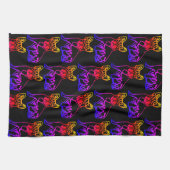 Französische Bulldogge Neon French Bulldog Geschirrtuch (Horizontal)