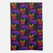 Französische Bulldogge Neon French Bulldog Geschirrtuch (Vertikal)