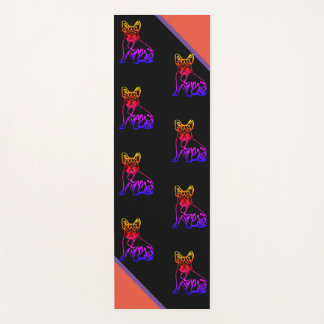 Französische Bulldogge Neon French Bulldog Yogamatte