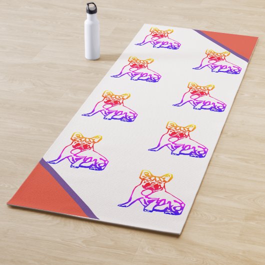 Französische Bulldogge Neon French Bulldog Yogamatte (Beispiel)
