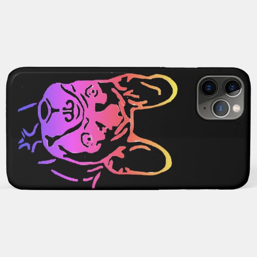 Französische Bulldogge Neon Herz French Bulldog Case-Mate iPhone Hülle (Rückseite (Horizontal))