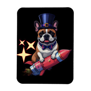 Französische Bulldogge Neujahr French Bulldog  Magnet