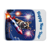 Französische Bulldogge Neujahr French Bulldog  Magnet (Horizontal)