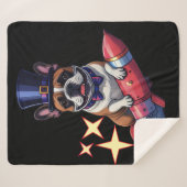 Französische Bulldogge Neujahr lustig Rakete Sherpadecke (Vorderseite (Horizontal))