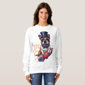 Französische Bulldogge Neujahr lustig Rakete Sweatshirt (Vorne ganz)