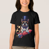 Französische Bulldogge Neujahr lustig Rakete Tri-Blend Shirt (Vorderseite)