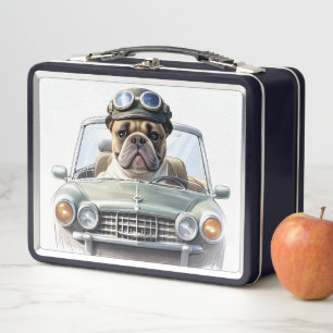 Französische Bulldogge Oldtimer Bulldog Vatertag  Metall Brotdose