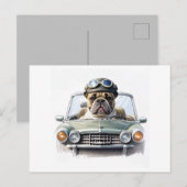 Französische Bulldogge Oldtimer Bulldog Vatertag  Postkarte (Vorne/Hinten)
