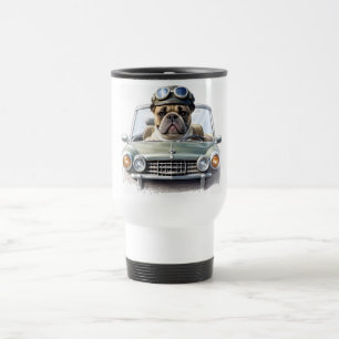 Französische Bulldogge Oldtimer Bulldog Vatertag Reisebecher