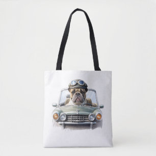 Französische Bulldogge Oldtimer Bulldog Vatertag Tasche