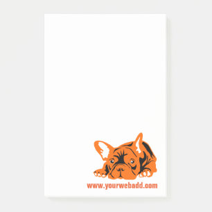 Französische Bulldogge orange Post-it Klebezettel
