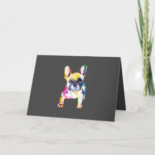 Französische Bulldogge Original Aquarellzeichnung  Feiertagskarte