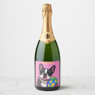 Französische Bulldogge Osterei French Bulldog Schaumweinetikett