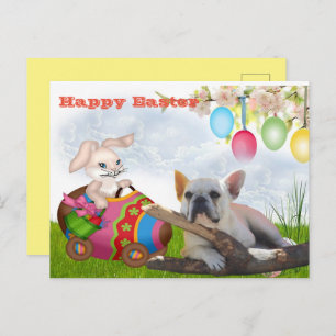 französische Bulldogge Ostern French Bulldog  Postkarte