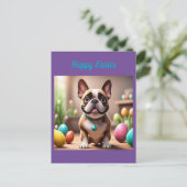 Französische Bulldogge Ostern French Bulldog Postkarte (Stehend Vorderseite)