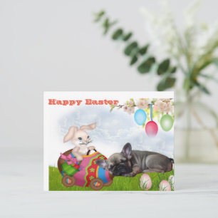 französische Bulldogge Ostern French Bulldog  Postkarte