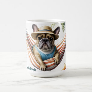 Französische Bulldogge Palme Strand French Bulldog Kaffeetasse