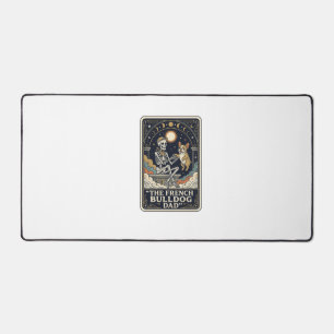 Französische Bulldogge Papa Vintage Skelett Tarot  Schreibtischunterlage