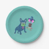 Französische Bulldogge Papierteller (Vorderseite)