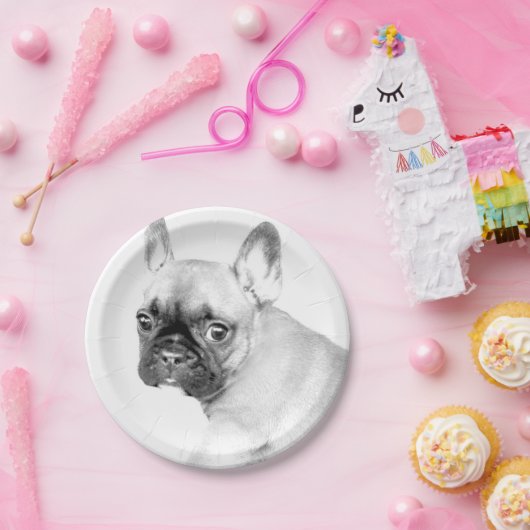 Französische Bulldogge Pappteller (Party)