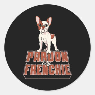 Französische Bulldogge Pardon My Frenchie Vintage Runder Aufkleber