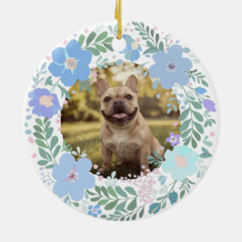 Französische Bulldogge Pastellblau Personalisierte Keramik Ornament