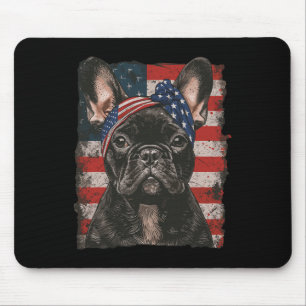 Französische Bulldogge Patriotisch 4. Juli Usa Ame Mousepad