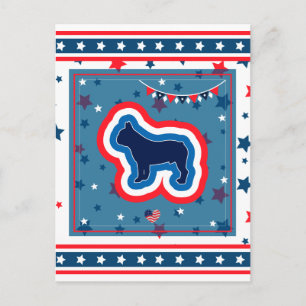 Französische Bulldogge Patriotisch Rot Weiß Blau 4 Feiertagspostkarte
