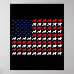 Französische Bulldogge patriotische amerikanische  Poster