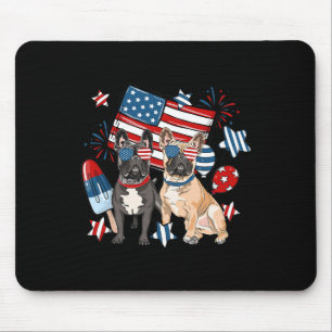 Französische Bulldogge Patriotischer Franzose 4. J Mousepad