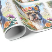 Französische Bulldogge Pizza Vatertag Geschenkpapier (Rolleneckpunkt)